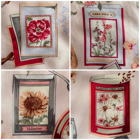 👒 Talbots, Vintage Perennial Millennial Floral Silk Scarf - Picture 11 of 16